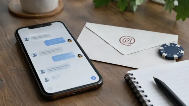 Mobil s chatom podpory a obálka so zavináčom