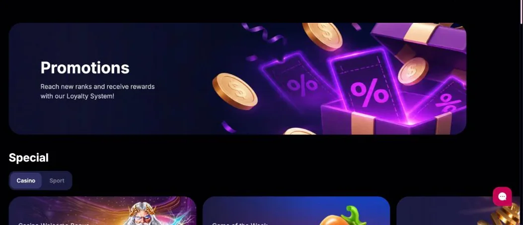 Stránka akcií NV Casino