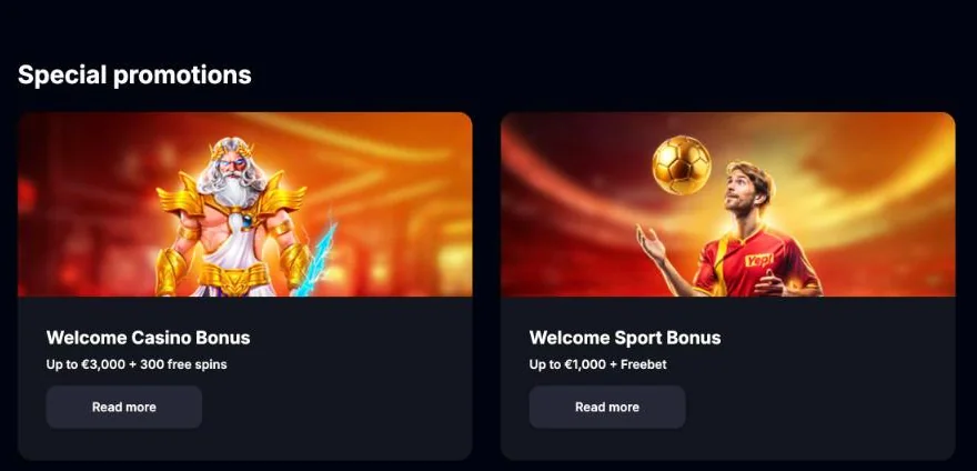 Akcie Yep Casino s kasínovým a športovým uvítacím bonusom